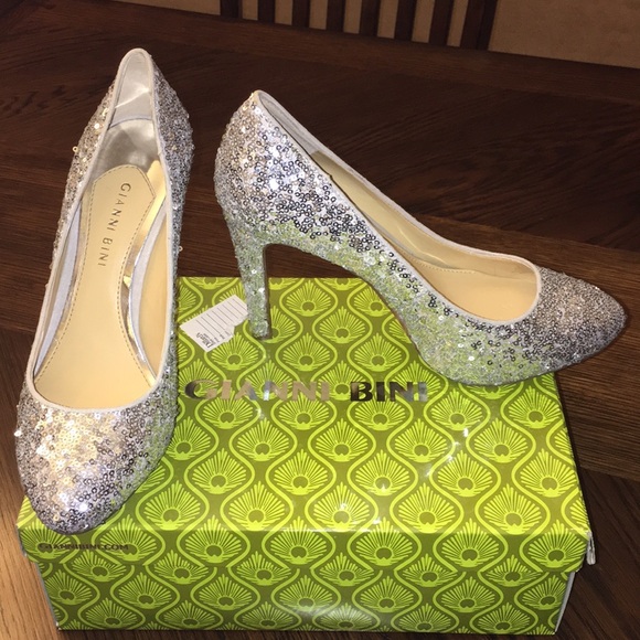 Gianni Bini Shoes - Trending, glam- high heels- Gianni Bini; Silver Heels; 8.5